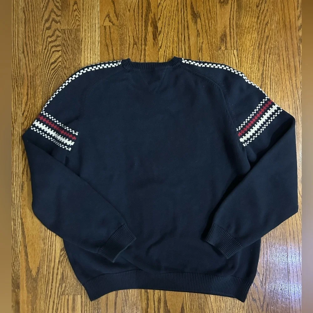 Weatherproof Vintage Navy Fair Isle Cotton Crewneck Sweater Americana Men’s XL